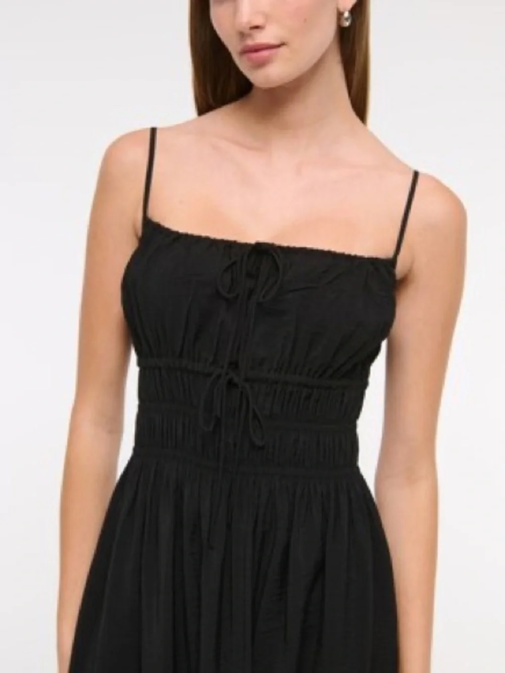NWOT Abercrombie Black Smocked Maxi Dress